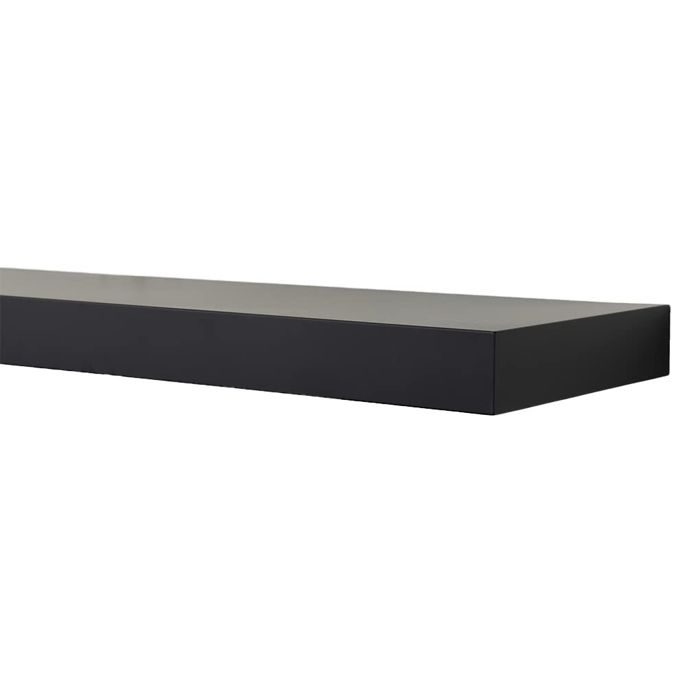 MANTELSDIRECT Tucker 68 Inch Metal Powder Coated Steel Non-Combustible Fireplace Mantel Shelf - Black | Beautiful Modern Shelf Perfect for Electric Fireplaces and More! MANTELSDIRECT