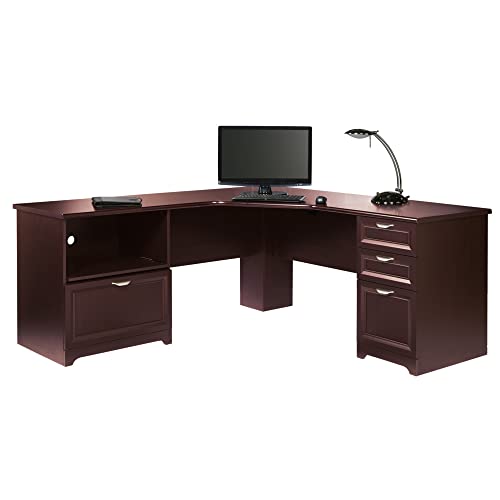 Realspace® Magellan Performance 71"W L-Shape Corner Desk, Cherry Realspace