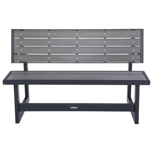 LIFETIME 60253 Outdoor Convertible Bench, 55 Inch, Harbor Gray Lifetime