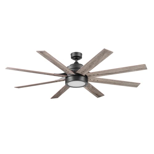 Honeywell Ceiling Fans Xerxes Modern 62 Inch Ceiling Fan with Light, LED Fan with Remote Control, Indoor Fan, 8 Contemporary Blades with Dark Wood and Pine Finish Options, Bronze (51926-01) Honeywell