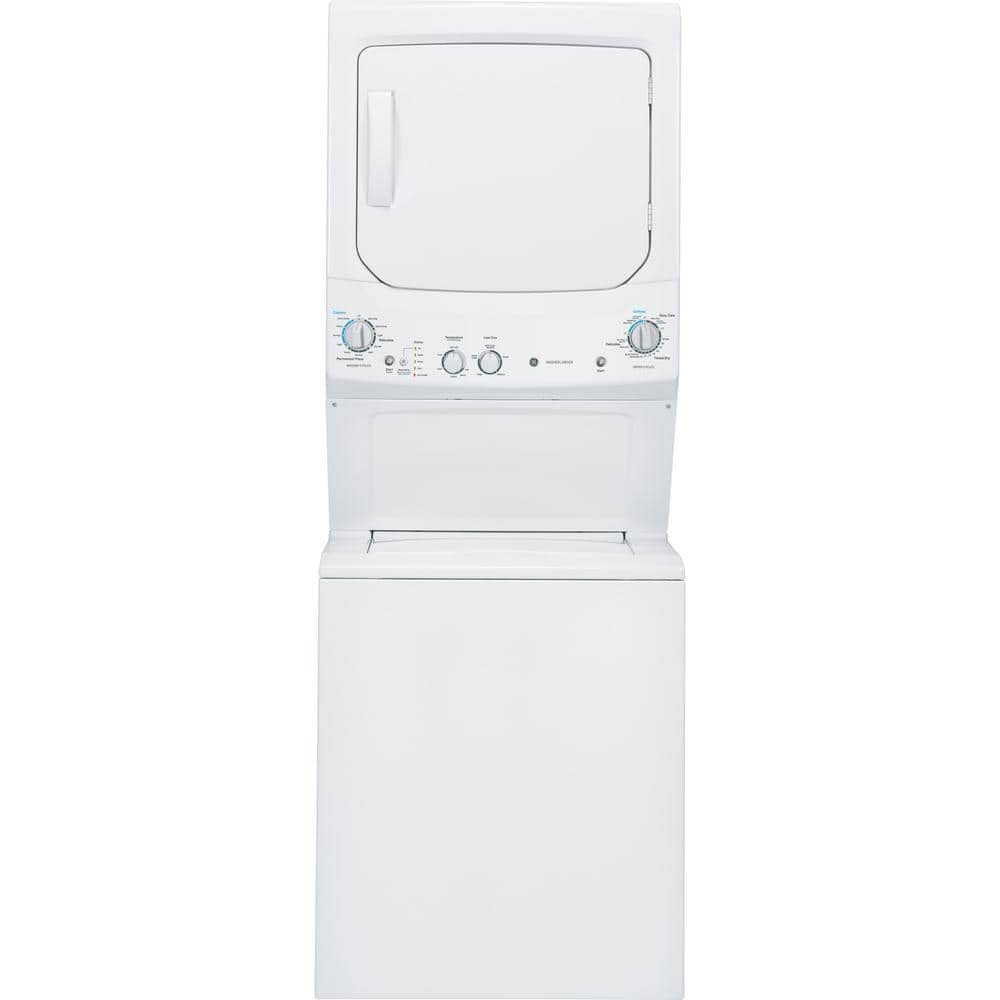 GE GUD27ESSMWW Unitized Spacemaker 3.8 Washer with Stainless Steel Basket and 5.9 Cu. Ft. Capacity Electric Dryer, White GE