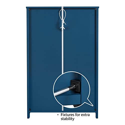 Yaheetech Bathroom Floor Cabinet, Free Standing Wooden Storage Organizer Multiple Tiers Storage Living Room Cabinet, Navy Blue Yaheetech