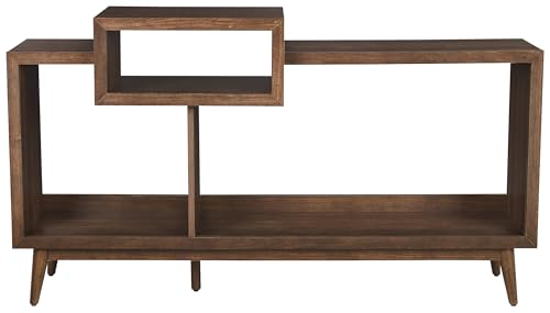 Crosley Furniture Nashville Mid Century Modern Console Record Player Stand, Stores Up to 280 Vinyl Records, Large, Brown Crosley Furniture