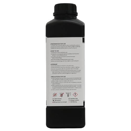 SuperPCS 3D Printer Resin, Toughest and Fastest, 50um 1.8GPa Print in 1.5 sec, Made in Korea by 3DMaterials (1000g, Black) 3DMaterials