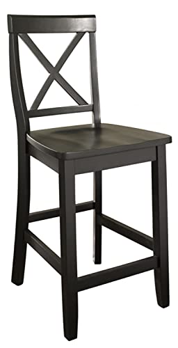 Crosley Furniture X-Back Bar Stool (Set of 2), 24-inch, Black Crosley Furniture
