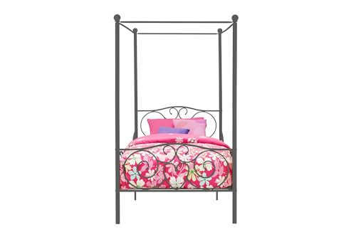 DHP 4020959 Sturdy Bed Frame, Twin, Pewter DHP