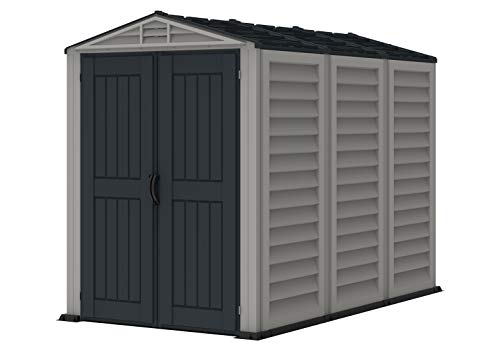 Duramax YardMate 5' x 8' Plus Plastic Garden Shed with Plastic Floor - Anthracite & Adobe - 15 Years Warranty DURAMAX