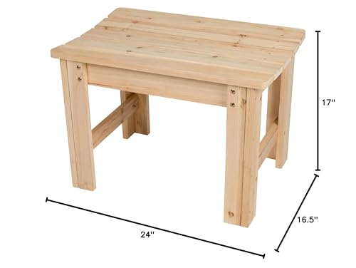 Shine Company Outdoor Wood Backless Patio Garden Bench, 2 Ft, Natural Shine Company