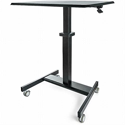 StarTech.com Mobile Standing Desk - Portable Sit Stand Ergonomic Height Adjustable Cart on Wheels - Rolling Computer/Laptop Workstation Table with Locking One-Touch Lift for Teacher/Student (STSCART2) StarTech.com