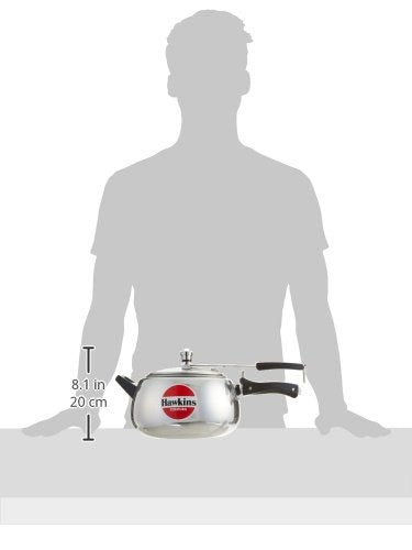 Hawkins 5 Litre Contura Pressure Cooker, Handi Inner Lid Cooker, Silver (HC50), Aluminium HAWKINS