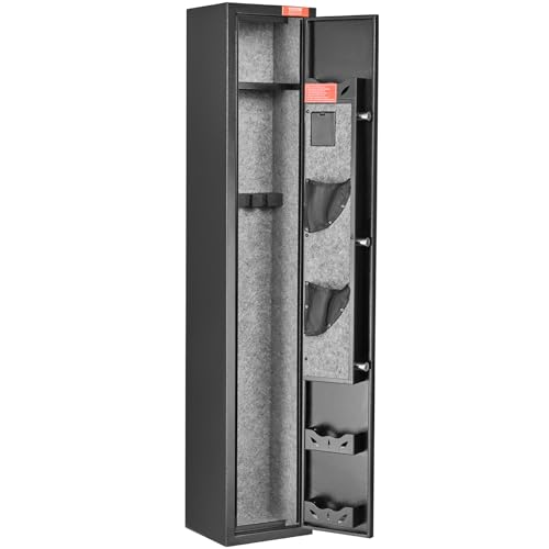 VEVOR Gun Safe for 2 Rifles, Equipped with Locking Mechanism & Digital Code Entry, Fast-Access Firearm Storage Unit with Adjustable Shelf & Handgun Holder, Secure Rifle Keeper for Household Use VEVOR