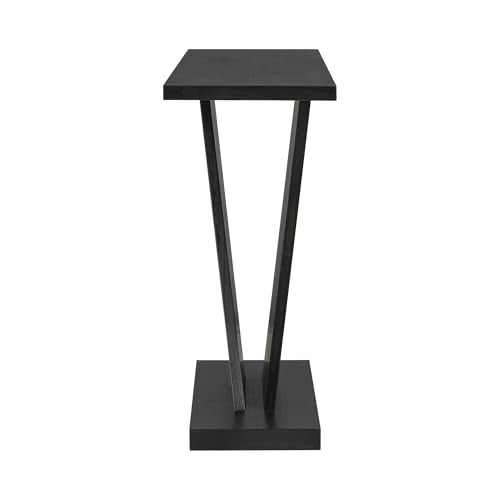 Modern Unique Console Table 59.8-Inch Long Entry Sofa Table Accent Furniture for Living Room Hallway Entryway, Black Amposei