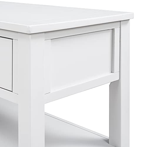 Mid-Century Console Table Modern Solid Wood Frame Sofa Table with 2 Tier Open Shelves and 3 Top Storage Drawers Entryway Table for Living Room Hallway Foyer, Easy Assembly Knocbel