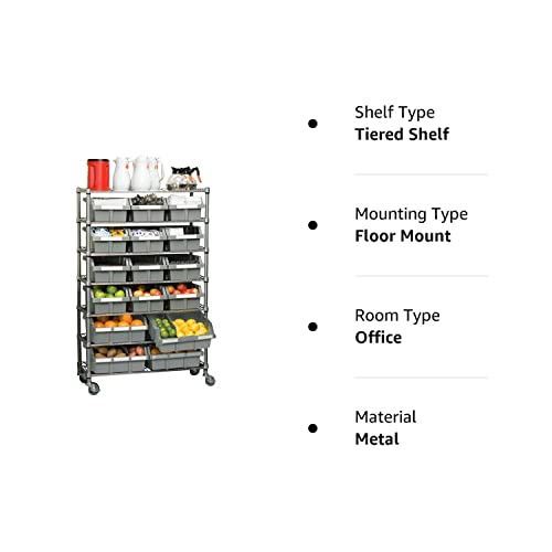 Seville Classics Heavy Duty NSF Bin Rack Solid Steel Wire Shelving Storage Unit, Patented Organizer for Garage, Warehouse, Office, Restaurant, Seville Classics