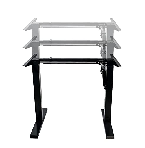 ErgoMax Hand Crank Height Adjustable Desk Frame (Tabletop Not Included), Ergonomic Sit Stand Workstation for Home and Office, 48.56 Inch Max, Black (ERG6100BK) Ergomax