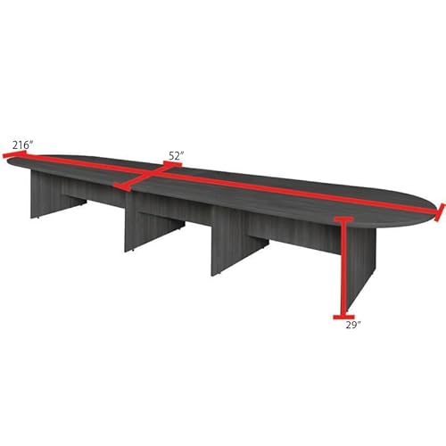 Regency Legacy 18 ft Racetrack Laminate Conference Table with 2 Charging Ports- Noble Oak Regency Seating