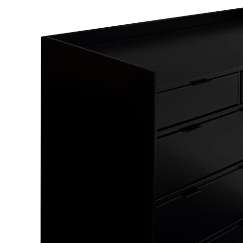 Walker Edison Blythe Mid-Century Modern Tray-Top Solid Wood 9-Drawer Dresser, 60 Inch, Black Walker Edison