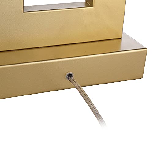 360 Lighting Marshall Modern Glam Luxury Table Lamp 30" Tall Gold Metal Open Base Oatmeal Rectangular Shade Decor for Living Room Bedroom House Bedside Nightstand Home Office Entryway 360 Lighting