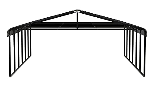 Arrow Carports Galvanized Steel Carport, Double Car Metal Carport Kit, 20' x 29' x 9', Charcoal Arrow