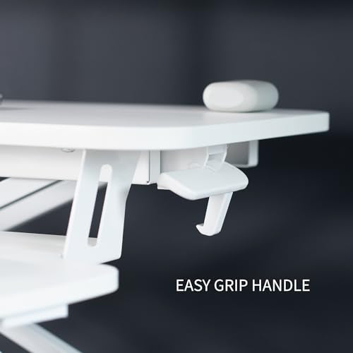 VIVO Height Adjustable 32 inch Standing Desk Converter with Dual 13 to 30 inch Monitor Stand, Sit Stand Monitor Mount and Desk Riser, White, DESK-V000K-M2W VIVO