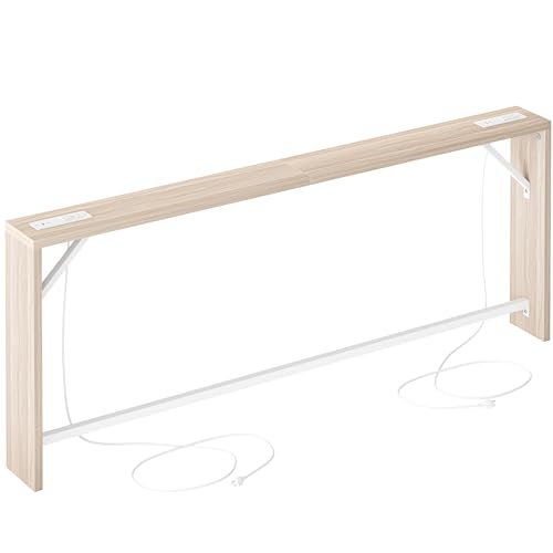 TIQLAB Sofa Table, 79 inch (1.2'' Thick Tabletop) Long Console Table Behind Couch, Narrow Entryway Table with Angled Metal Frame, Industrial Console Table for Entryway, Light Walnut TIQLAB