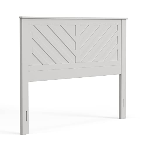 Glenwillow Home LaFerme Queen Size Wood Panel Headboard in Gloss White Glenwillow Home