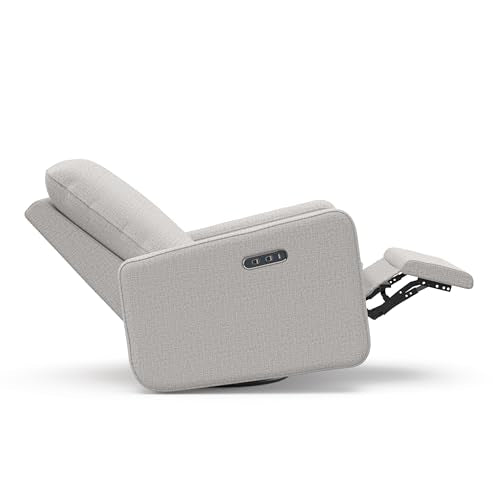 Graco Teddi Power Recliner Swivel Glider (Steel Basketweave) – Electronic Power Recline, USB-A & USB-C Charger, Premium Cushioning & Comfort Graco
