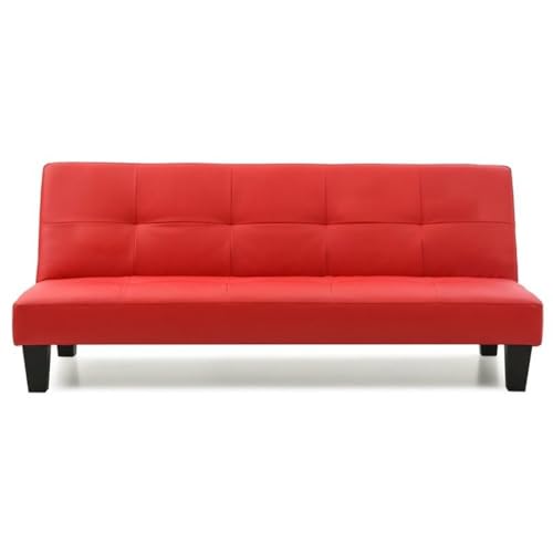 Glory Furniture Alan Faux Leather Sleeper Sofa in Red Glory Furniture