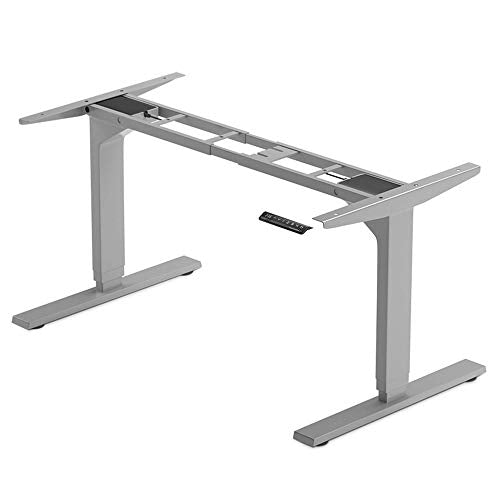 PROGRESSIVE AUTOMATIONS Standing Desk Frame Dual Motor. Adjustable Height and Width, 3 Stages Electric Legs for sit Stand desks. Suites Tops from 48" to 73" FLT-02 Grey PROGRESSIVE AUTOMATIONS