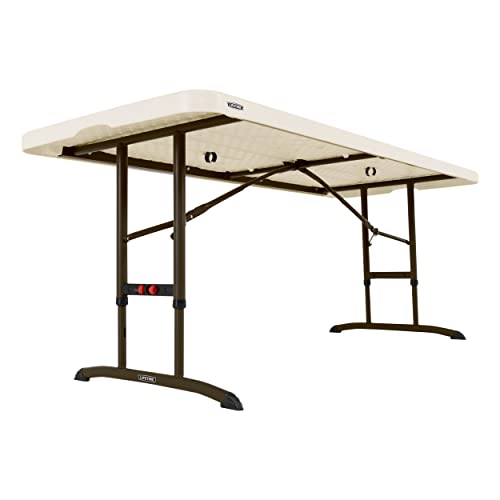 Lifetime 6-Foot Adjustable Height Nesting Table, Commercial, Almond Lifetime