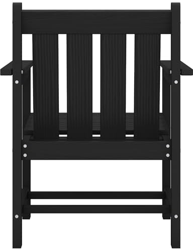SERWALL 3 Pieces Patio Bistro Set, All Weather Adirondack Chair Set with Side Table, HDPE Material Outdoor Patio Furniture Set for Balcony, Porch, Garden, Backyard- Black SERWALL