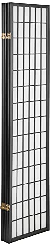 ORE International 4-Panel Shoji Screen Room Divider, Black Legacy Decor