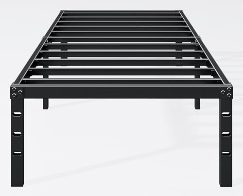 Hafenpo 12 Inch Twin Bed Frame - Sturdy Metal Platform Twin Size, No Box Spring Needed, Heavy Duty, Easy Assembly, Strong Bearing Capacity, Under Bed Storage, Black Hafenpo