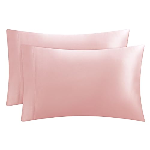 Juliette Leblanc New York Silky Satin Queen Pillowcase Set - Pink Pillow Cover Set - Luxury Satin Bedding 2-Piece Set Juliette LaBlanc
