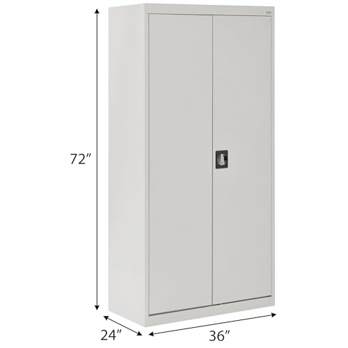 Sandusky Lee EA4R362472-05 Welded Steel Elite Storage Cabinet with Adjustable Shelves, 24" Length x 36" Width x 72" Height, Dove Gray Sandusky