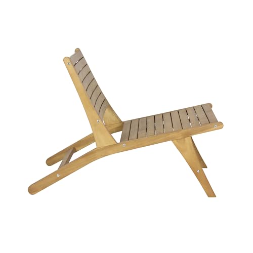 JONATHAN Y PAT2000A Leo Mid-Century Modern Wood Armless Outdoor Patio Chair Contemporary, Bohemian, Coastal, Transitional, Rustic, Natural