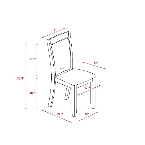 East West Furniture ANMZ3-AWA-32 3 Piece Dining Room Table Set Consist of a Round Kitchen Table with Pedestal and 2 Parson Dining Chairs, 36x36 Inch, Antique Walnut East West Furniture
