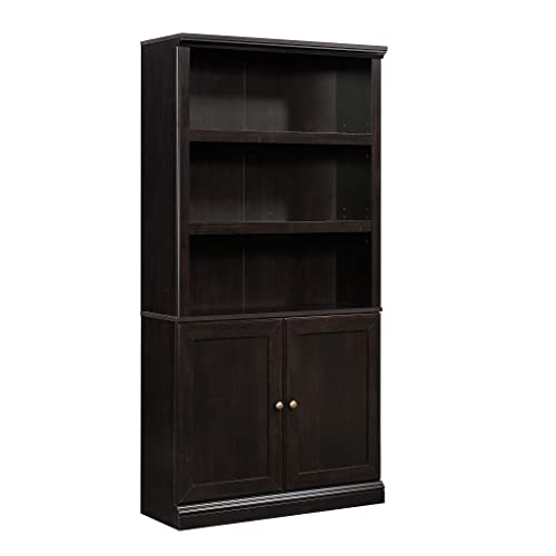 Sauder Miscellaneous Storage Bookcase/ Book Shelf With Doors, Estate Black finish Sauder