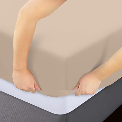 Utopia Bedding Twin Fitted Sheets - Bulk Pack of 6 Bottom Sheets - Soft Brushed Microfiber - Deep Pockets - Shrinkage & Fade Resistant - Easy Care (Beige) Utopia Bedding