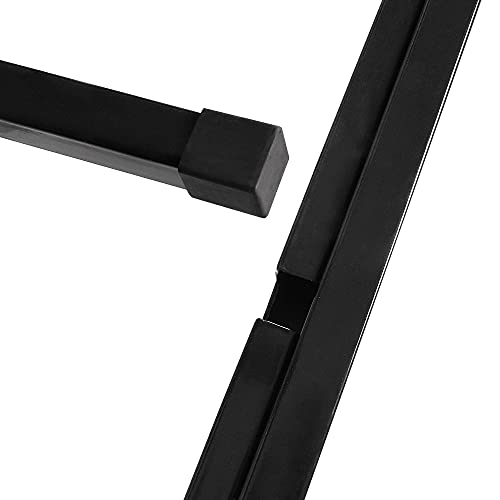 Bellemave Metal Bunk Bed with Trundle, Twin Over Twin Bunk with Guardrail and Ladder for Kids/Teenagers, Adults, No Box Spring Needed, Black with Ladder Bellemave