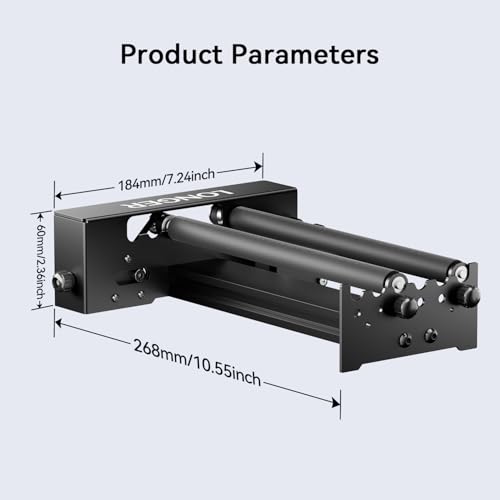 Longer Laser Engraver Rotary Roller, Y-axis Laser Engraver Attachment 360° Rotation, a Good Partner for Laser Engraving Machine, Compatible with Other Brands of Engraver Longer
