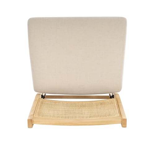 Powell Kasi Beige Rattan Cane Folding Foldable Dining Side Chair, Natural Powell