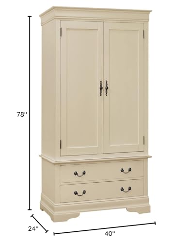Glory Furniture Louis Phillipe 2 Drawer Armoire in Beige Glory Furniture