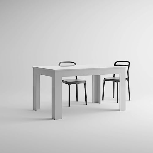 Mobili Fiver, Easy, Extendable Dining Table, 55,1(86,6) x35,4 in, High Gloss White, for 6-10 People, Expandable Dining Table for Kitchen, Italian Furniture Mobili Fiver