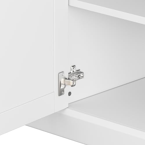 Ball & Cast TV Stand with Cabinets for TVs up to 75",Wall Unit Entertainment Center with Storage and Open Shelves,Modern Media TV Console with 2 Drawers for Living Room,White Ball & Cast