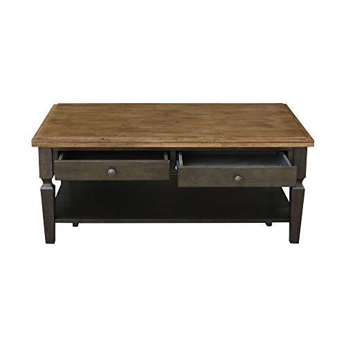 IC International Concepts Vista Coffee Table, 20", Hickory/Washed Coal IC International Concepts