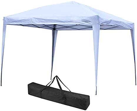 10 x 10 ft Pop-Up Canopy Tent Gazebo for Beach Tailgating Party White outdoor basic