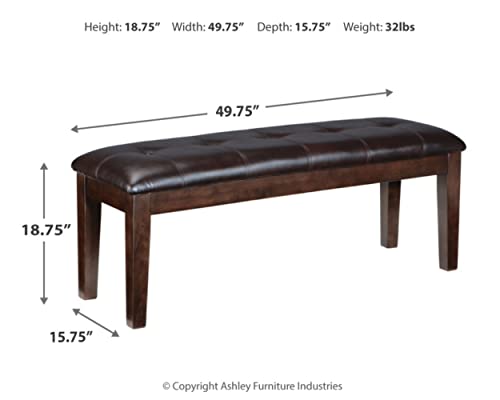 Signature Design by Ashley Haddigan Traditional Upholstered Dining Room Bench, Dark Brown Signature Design by Ashley
