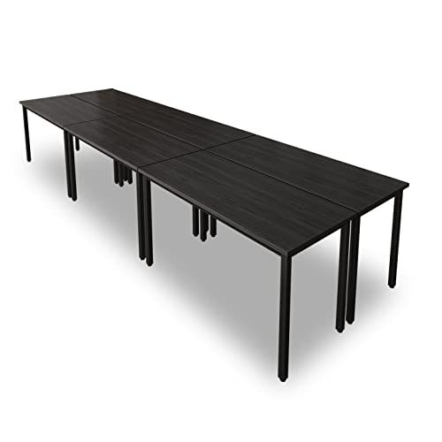 Bonzy Home Conference Tables 14ft Meeting Room Study Writing Printer Table Office Computer Desk for 16 People Save Space Design Modern 6PCS (165.3"x47.2"x29.5", Black) Bonzy Home