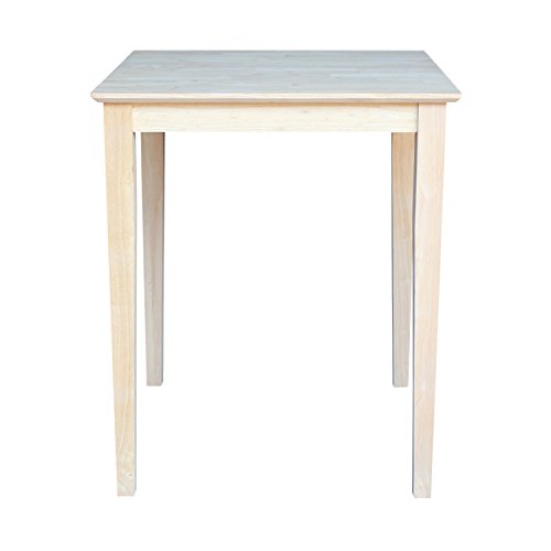 International Concepts Square Counter Height Solid Wood Top Table with Shaker Legs, 30-Inch IC International Concepts